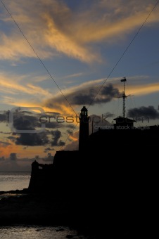 Sunset on "El morro" fortress, havana