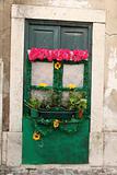 Door of an old house in Faro, Portugal
