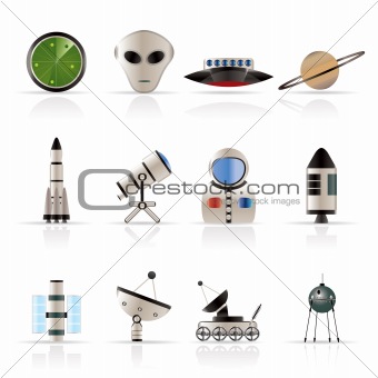 Astronautics and Space Icons - Vector Icon Set 2