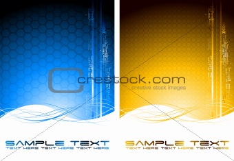 Two abstract tech banners