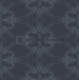 Luxury seamless grey floral wallpaper
