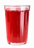 Single glass with red drink