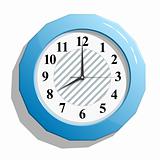 Abstract glossy clock icon vector illustration.
