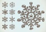 Pencil drawing snowflakes