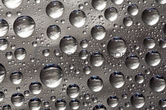 Silver water drops background