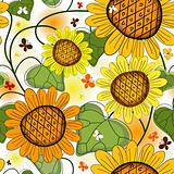 Repeating floral white summer pattern