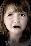 Little Girl Crying with Tears