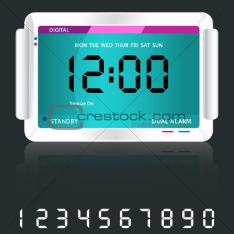 Digital alarm clock blue
