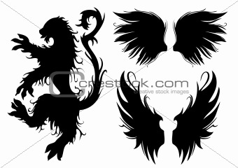 Vector Gothic Lion and Wings