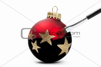 red christmas ball gets his color