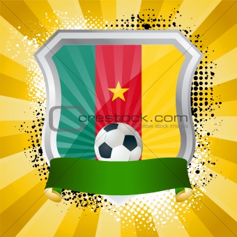 Shield with flag of  Cameroon