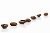 diagonal row of coffee beans