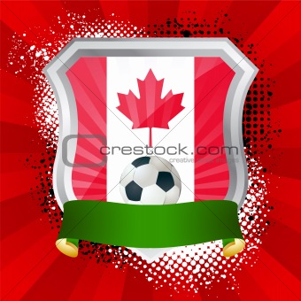 Shield with flag of  Canada