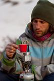 A cup of coffe outdoors