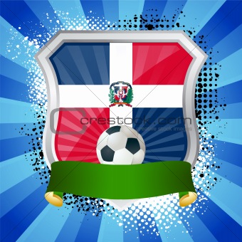 Shield with flag of  Dominican Republic