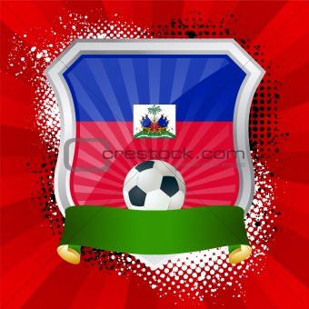 Shield with flag of  Haiti