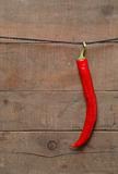 Chili Pepper Hanging On Rope