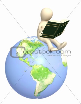 3d puppet, reading the book