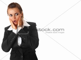 surprised modern business woman