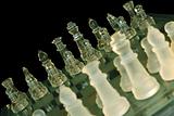 Glass vintage chess on marble board