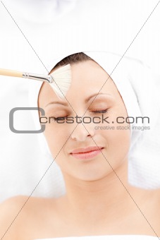 Relaxed woman having a beauty treatment