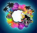 Tropical Music and Latin Disco Event Background for Flyers