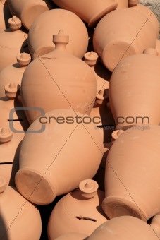 Stall of raw pottery