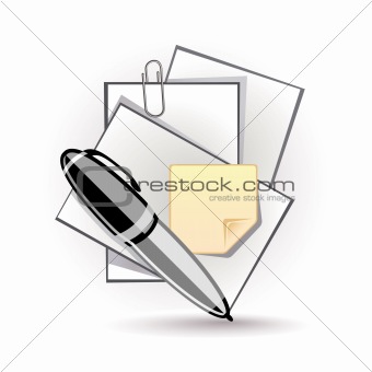 Icon of pen and paper