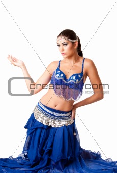 Fashion Belly dancer sitting on knees