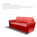 Red sofa design in eps10