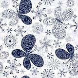 White-blue christmas pattern (Seamless)