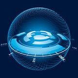 Fantasy Space Navigation Sphere. Vector Illustration