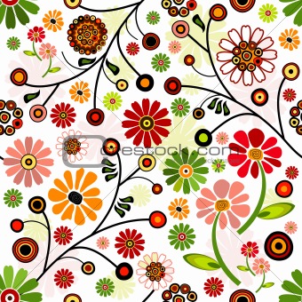 Floral vivid seamless pattern