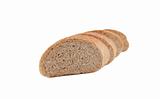 Bread slices isolated on white background.