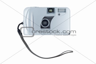 Compact camera isolated on white background.