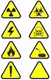 Vector set of chemical warning signs.