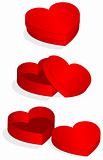 Vector illustration of heart shaped valentine box.