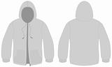 Hooded sweater with zipper template vector illustration.