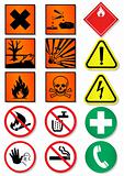 Vector set of different international signs, laboratory associated.