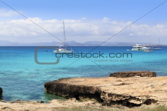 Illetes view from Savina port Formentera