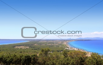aerial view Formentera balearic island Ibiza horizon