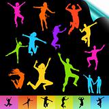 Colourful Jumping People