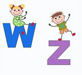 alphabet letters W and Z