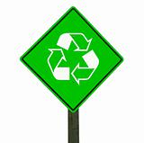 Recycle sign isolated, clipping path.