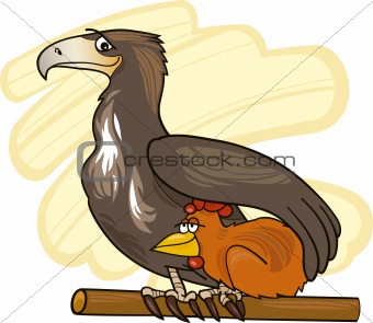 eagle and chicken