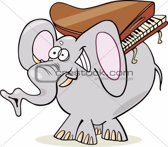 Elephant with piano