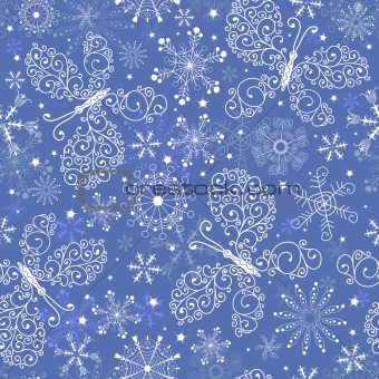Blue christmas repeating pattern