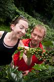 American and European couple on coffee plantation in Costa Rica