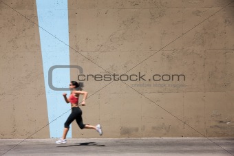 Incredibly fit woman out for a run,