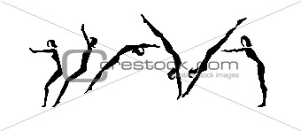 vector silhouette of the sportswoman on white background